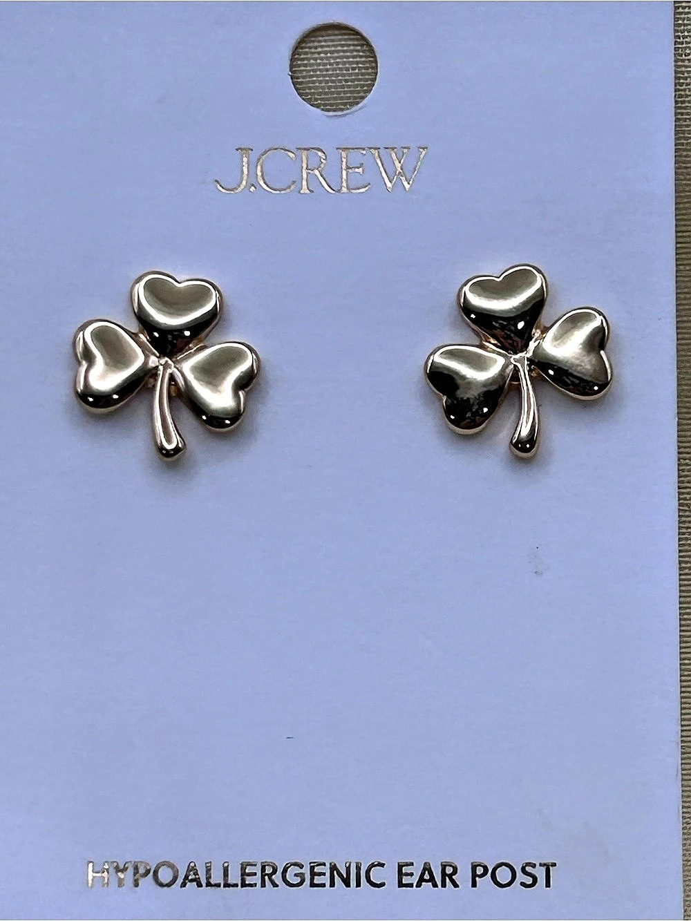 J.CREW Shamrock stud earrings Silver